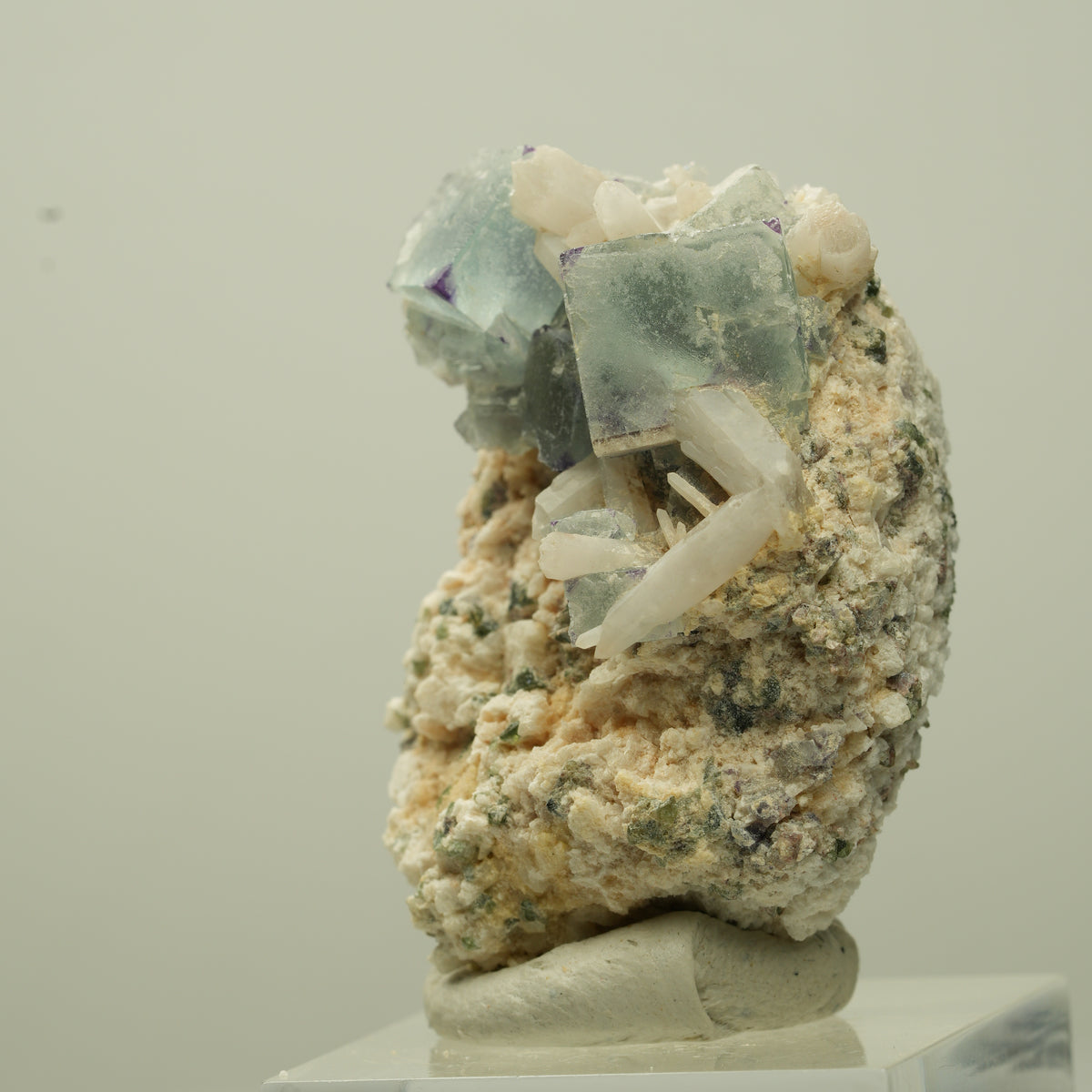 Cubes rares de fluorine fantôme, quartz, orthose, Brandberg, Namibie 40*27*21mm #13710