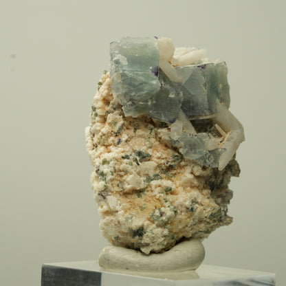 Cubes rares de fluorine fantôme, quartz, orthose, Brandberg, Namibie 40*27*21mm #13710