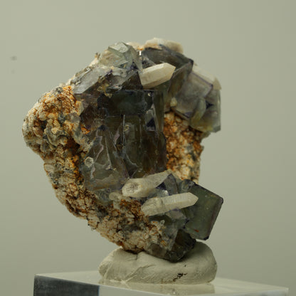 Rare Fluorite fantôme cubique, Quartz, Orthose Brandberg, Namibie 39*34*17mm #13711
