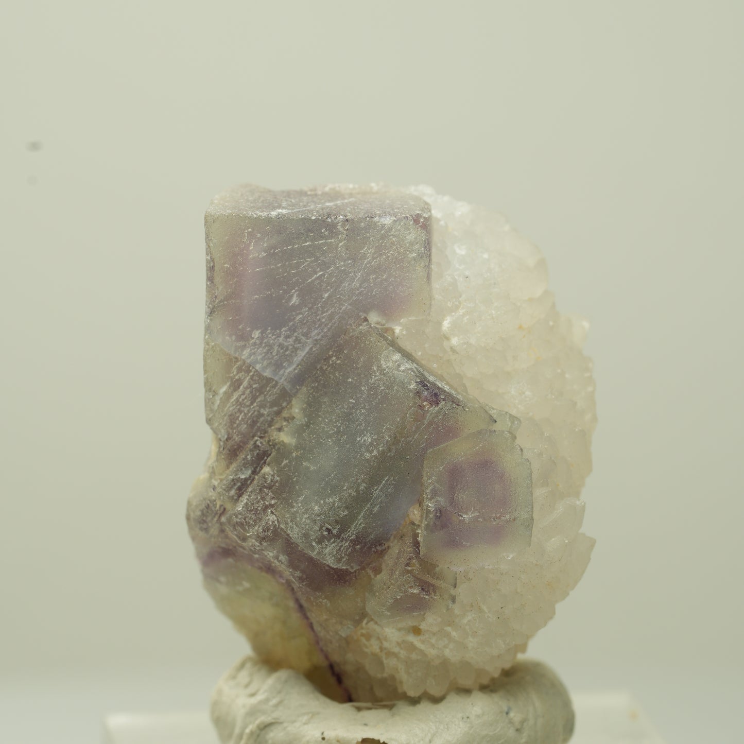 Schöne Phantom Fluorit Würfel auf Quarz Stufe Omehane, Namibia 32*32*21mm #13712
