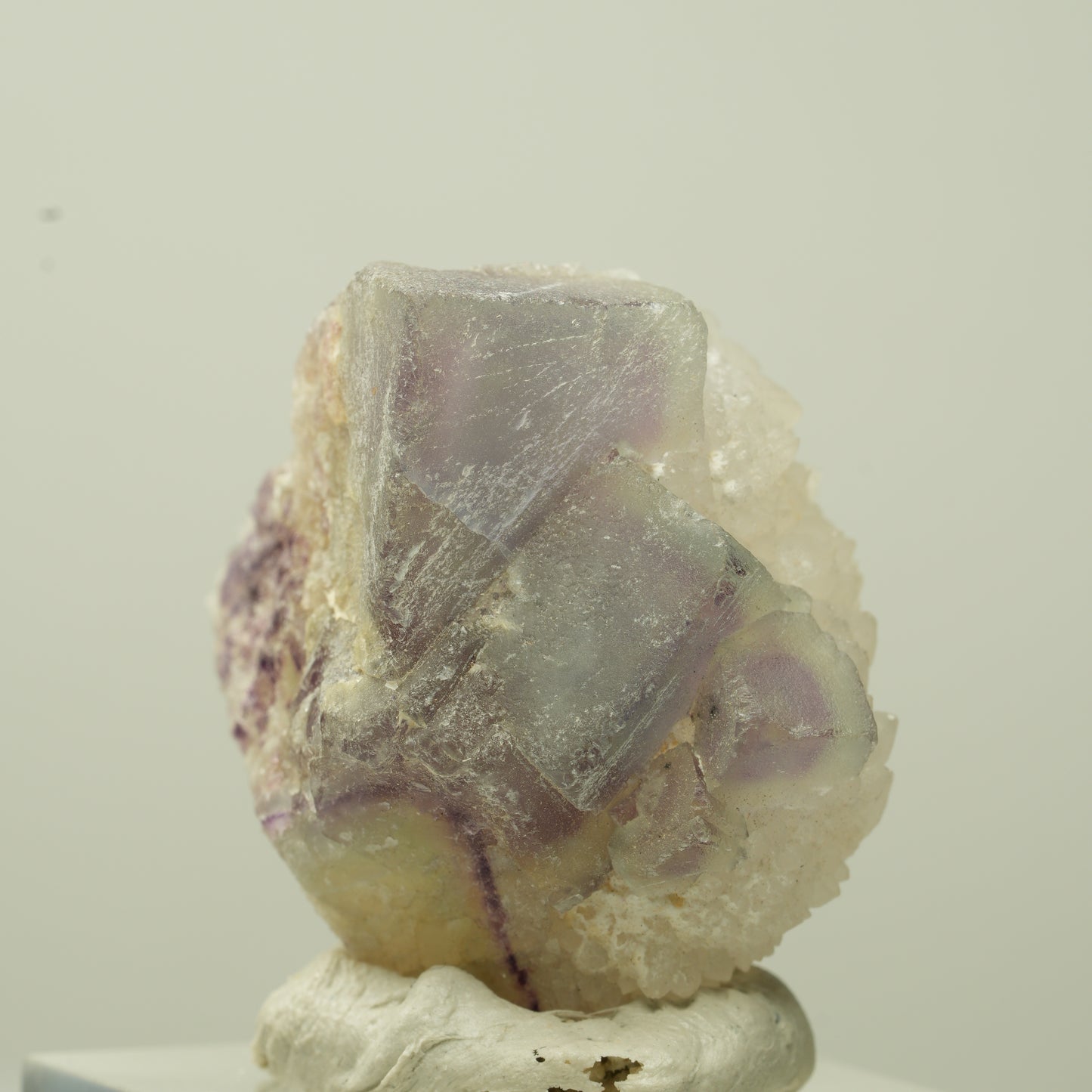 Schöne Phantom Fluorit Würfel auf Quarz Stufe Omehane, Namibia 32*32*21mm #13712