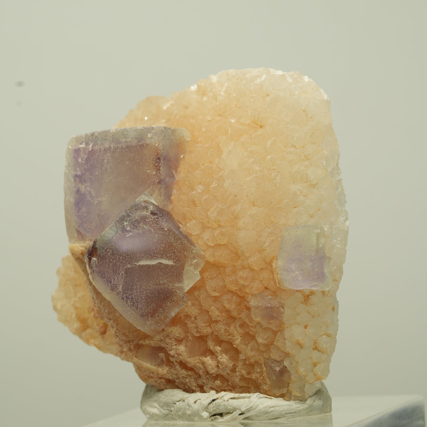 Schöne Phantom Fluorit Würfel auf Quarz Stufe Omehane, Namibia 35*33*19mm #13713