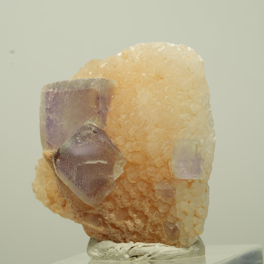 Schöne Phantom Fluorit Würfel auf Quarz Stufe Omehane, Namibia 35*33*19mm #13713