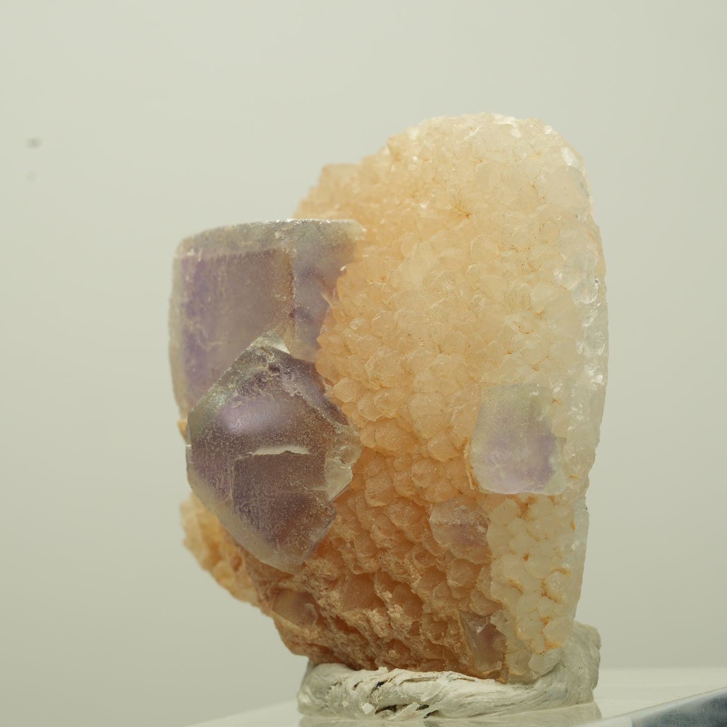 Schöne Phantom Fluorit Würfel auf Quarz Stufe Omehane, Namibia 35*33*19mm #13713