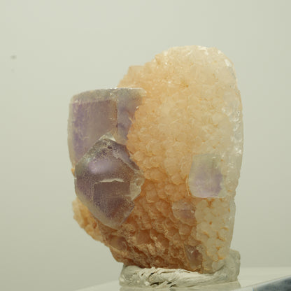 Schöne Phantom Fluorit Würfel auf Quarz Stufe Omehane, Namibia 35*33*19mm #13713