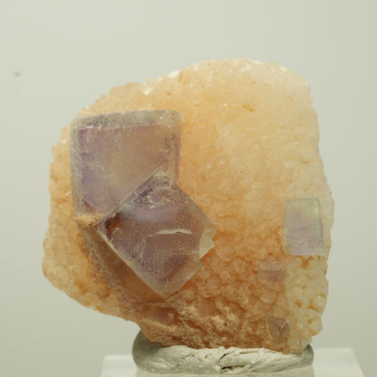 Schöne Phantom Fluorit Würfel auf Quarz Stufe Omehane, Namibia 35*33*19mm #13713