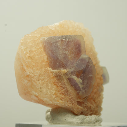Schöne Phantom Fluorit Würfel auf Quarz Stufe Omehane, Namibia 35*33*19mm #13713