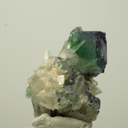 Phantom Fluorit, Schörl Turmalin, Muskovit, Rauchquarz Stufe Erongo, Namibia 35*25*22mm #13714
