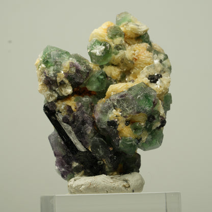 Phantom Fluorit Würfel, Schörl Turmalin, Muskovit Erongo, Namibia 44*35*20mm #13715