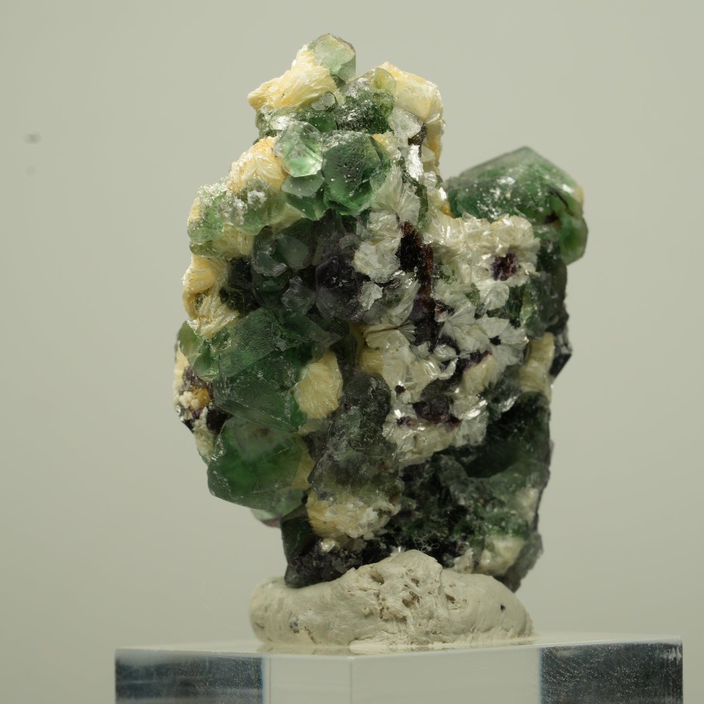 Phantom Fluorit Würfel, Schörl Turmalin, Muskovit Erongo, Namibia 44*35*20mm #13715