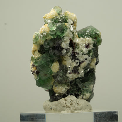 Phantom Fluorit Würfel, Schörl Turmalin, Muskovit Erongo, Namibia 44*35*20mm #13715