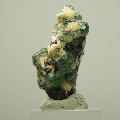 Phantom Fluorit Würfel, Schörl Turmalin, Muskovit Erongo, Namibia 44*35*20mm #13715