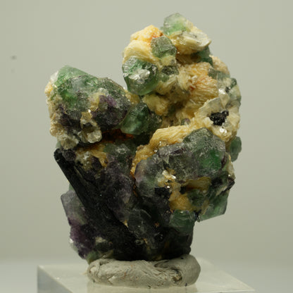Phantom Fluorit Würfel, Schörl Turmalin, Muskovit Erongo, Namibia 44*35*20mm #13715