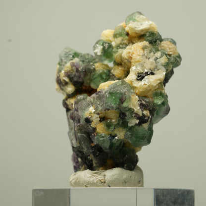 Phantom Fluorit Würfel, Schörl Turmalin, Muskovit Erongo, Namibia 44*35*20mm #13715
