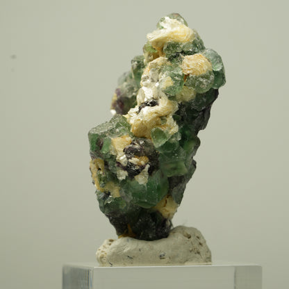 Phantom Fluorit Würfel, Schörl Turmalin, Muskovit Erongo, Namibia 44*35*20mm #13715