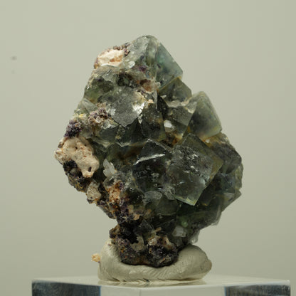 Seltene klare Phantom Fluorit Würfel, Quarz Stufe Okorusu, Namibia 38*31*17mm #13716