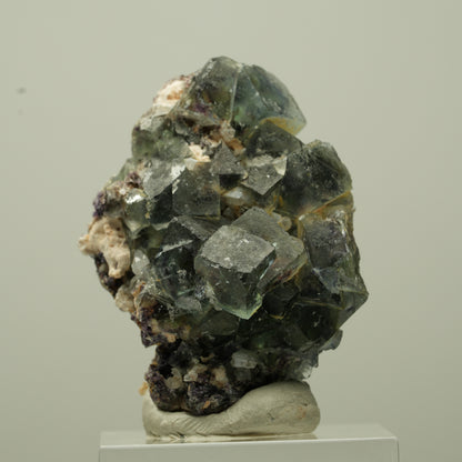 Seltene klare Phantom Fluorit Würfel, Quarz Stufe Okorusu, Namibia 38*31*17mm #13716