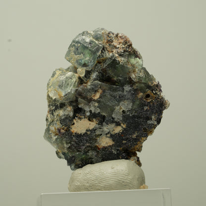 Seltene klare Phantom Fluorit Würfel, Quarz Stufe Okorusu, Namibia 38*31*17mm #13716