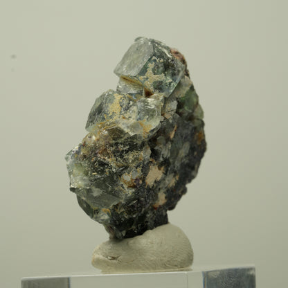 Seltene klare Phantom Fluorit Würfel, Quarz Stufe Okorusu, Namibia 38*31*17mm #13716
