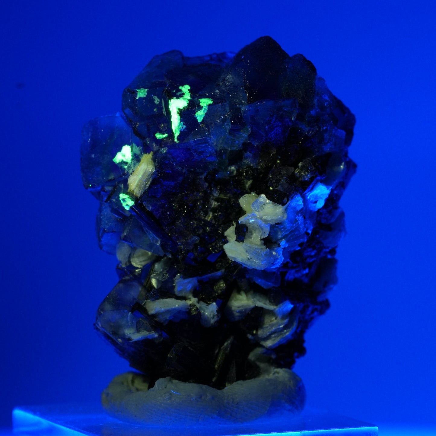 Phantom Fluorit, Schörl Turmalin, Hyalit Opal, Muskovit Erongo, Namibia 40*30*24mm #13718