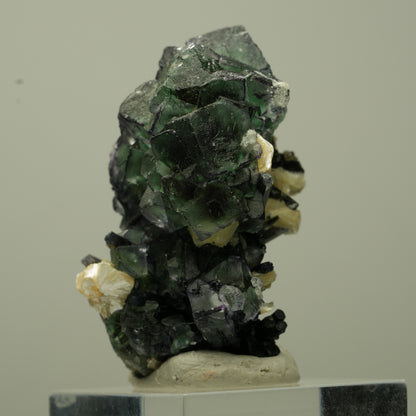 Phantom Fluorit, Schörl Turmalin, Hyalit Opal, Muskovit Erongo, Namibia 40*30*24mm #13718