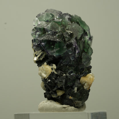 Phantom Fluorit, Schörl Turmalin, Hyalit Opal, Muskovit Erongo, Namibia 40*30*24mm #13718