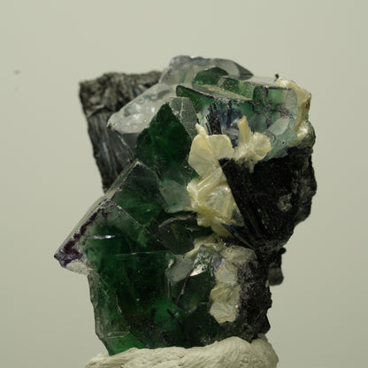 Phantom Fluorit Würfel, Schörl Turmalin, Muskovit Erongo, Namibia 35*32*28mm #13719