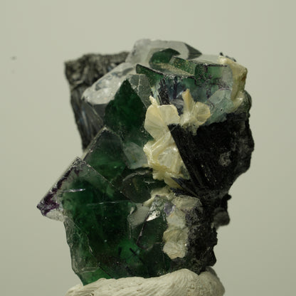Phantom Fluorit Würfel, Schörl Turmalin, Muskovit Erongo, Namibia 35*32*28mm #13719