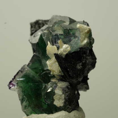 Phantom Fluorit Würfel, Schörl Turmalin, Muskovit Erongo, Namibia 35*32*28mm #13719
