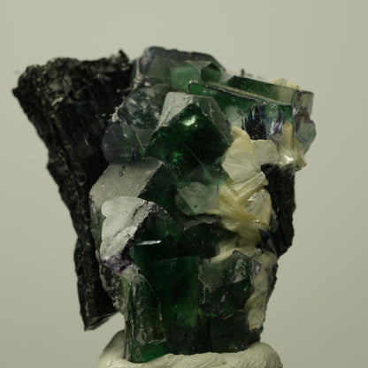 Phantom Fluorit Würfel, Schörl Turmalin, Muskovit Erongo, Namibia 35*32*28mm #13719
