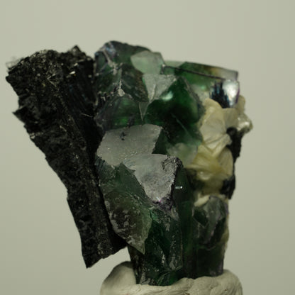 Phantom Fluorit Würfel, Schörl Turmalin, Muskovit Erongo, Namibia 35*32*28mm #13719