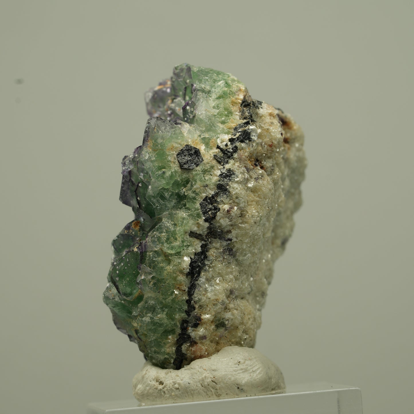 Phantom Fluorit Würfel, Schörl Turmalin, Muskovit Erongo, Namibia 39*34*20mm #13720