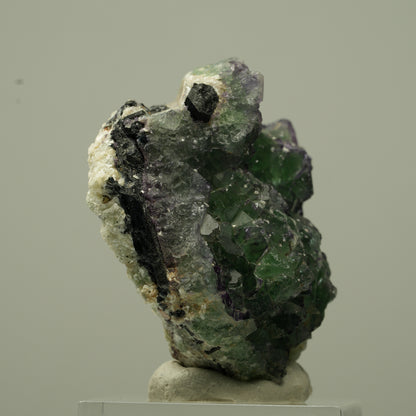 Phantom Fluorit Würfel, Schörl Turmalin, Muskovit Erongo, Namibia 39*34*20mm #13720