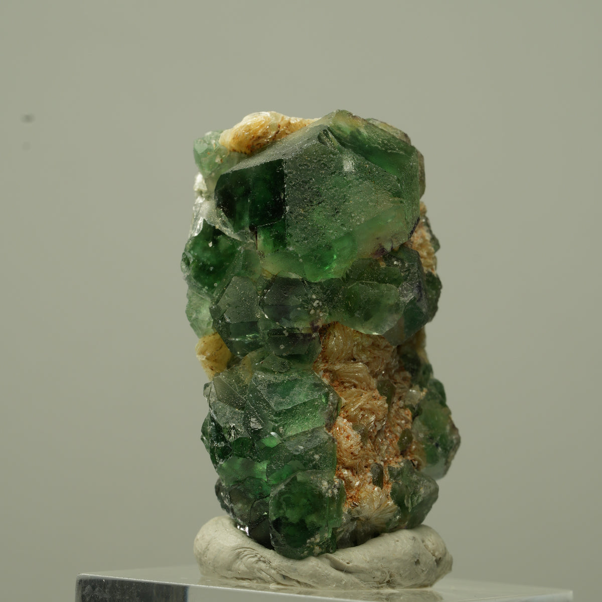 Phantom Fluorit hexagonal, Schörl Turmalin, Muskovit Erongo, Namibia 37*23*22mm #13721