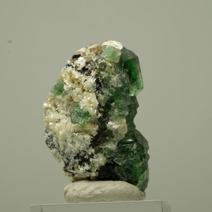 Phantom Fluorit hexagonal, Schörl Turmalin, Muskovit Erongo, Namibia 37*23*22mm #13721