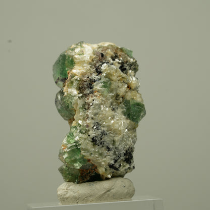 Phantom Fluorit hexagonal, Schörl Turmalin, Muskovit Erongo, Namibia 37*23*22mm #13721