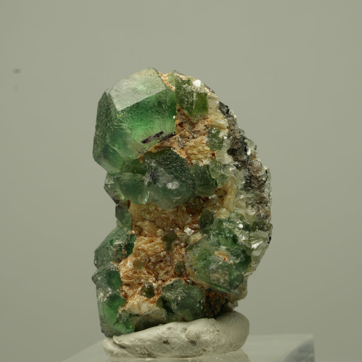 Phantom Fluorit hexagonal, Schörl Turmalin, Muskovit Erongo, Namibia 37*23*22mm #13721