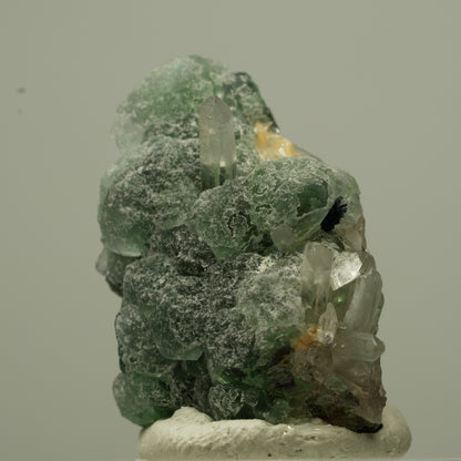 Phantom Fluorit, Schörl Turmalin, Muskovit, Rauchquarz Stufe Erongo, Namibia 29*24*17mm #13723