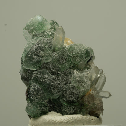 Phantom Fluorit, Schörl Turmalin, Muskovit, Rauchquarz Stufe Erongo, Namibia 29*24*17mm #13723