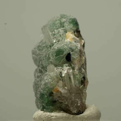 Phantom Fluorit, Schörl Turmalin, Muskovit, Rauchquarz Stufe Erongo, Namibia 29*24*17mm #13723