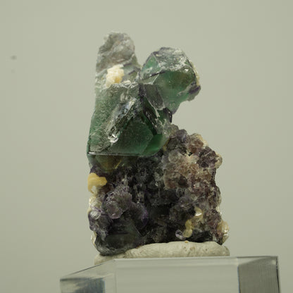 Phantom Fluorit hexagonal, Hyalit Opal, Muskovit Erongo, Namibia 41*23*21mm #13724