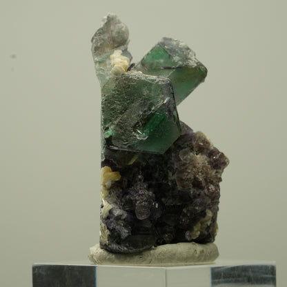 Phantom Fluorit hexagonal, Hyalit Opal, Muskovit Erongo, Namibia 41*23*21mm #13724
