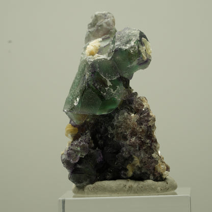 Phantom Fluorit hexagonal, Hyalit Opal, Muskovit Erongo, Namibia 41*23*21mm #13724