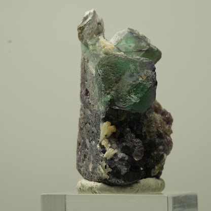 Phantom Fluorit hexagonal, Hyalit Opal, Muskovit Erongo, Namibia 41*23*21mm #13724