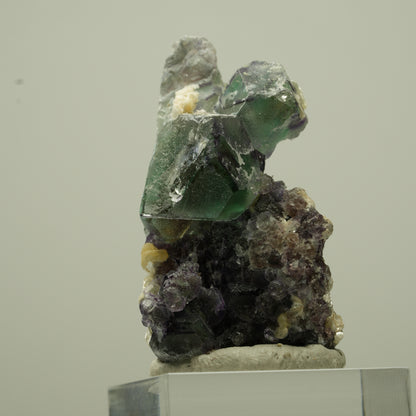 Phantom Fluorit hexagonal, Hyalit Opal, Muskovit Erongo, Namibia 41*23*21mm #13724