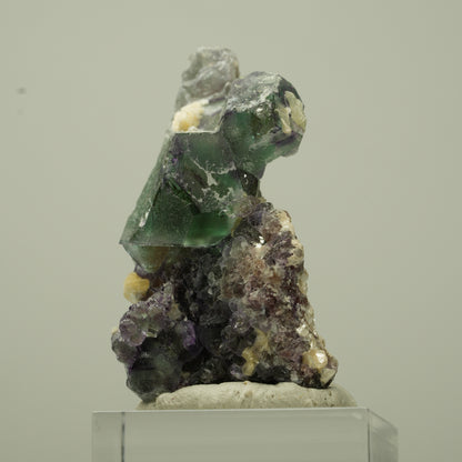 Phantom Fluorit hexagonal, Hyalit Opal, Muskovit Erongo, Namibia 41*23*21mm #13724