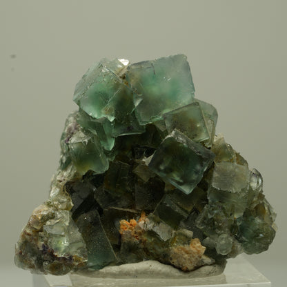 Seltene klare Phantom Fluorit Würfel, Quarz Stufe Erongo, Namibia 34*29*28mm #13725