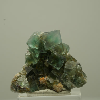 Seltene klare Phantom Fluorit Würfel, Quarz Stufe Erongo, Namibia 34*29*28mm #13725