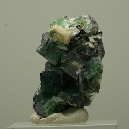 Phantom Fluorit Würfel, Schörl Turmalin, Muskovit Erongo, Namibia 31*21*19mm #13726