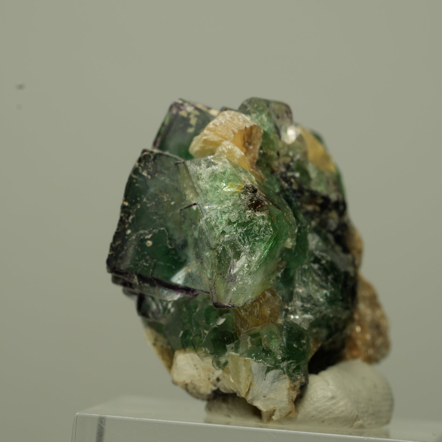 Phantom Fluorit Würfel, Schörl Turmalin, Muskovit Erongo, Namibia 36*29*19mm #13729